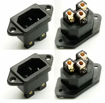 

pure copper Gold Plated IEC Socket Inlet Solder Free Design HIFI Power 4PCS