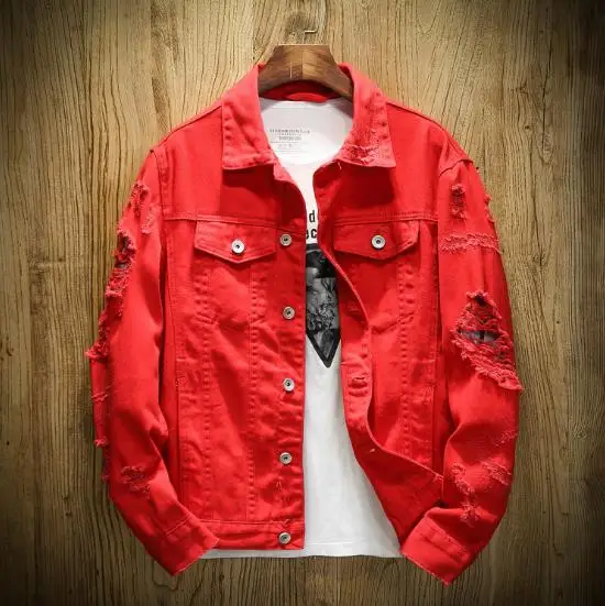 

Men's Jean Jacket Slim Men Fits Denim Jacket Solid Male Jean Coats Men Cowboy Fashion Brand Clothing Hip Hop Sudaderas Mujer 5XL