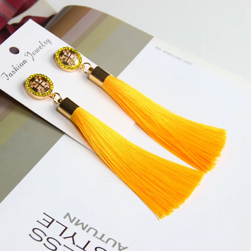 Rhinestone Long Tassel Earrings Jewelry in Earrings