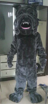 

Smart Black Bulldog Dog Mascot Costume Mascotte Puppy Cutu Doggie Chien Dawg Adult With Happy Face Big Mouth No.4569 Free Ship