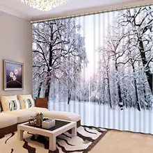 Индивидуальные фото шторы 3d снег Дерево гостиная спальня Звукоизолированные занавески фото печать шторы