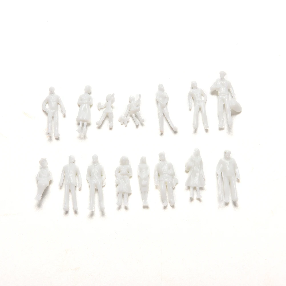 

100 Pcs/set DIY 1:100 Scale Toys White Model People Figure Mini Unpainted For Train Passengers