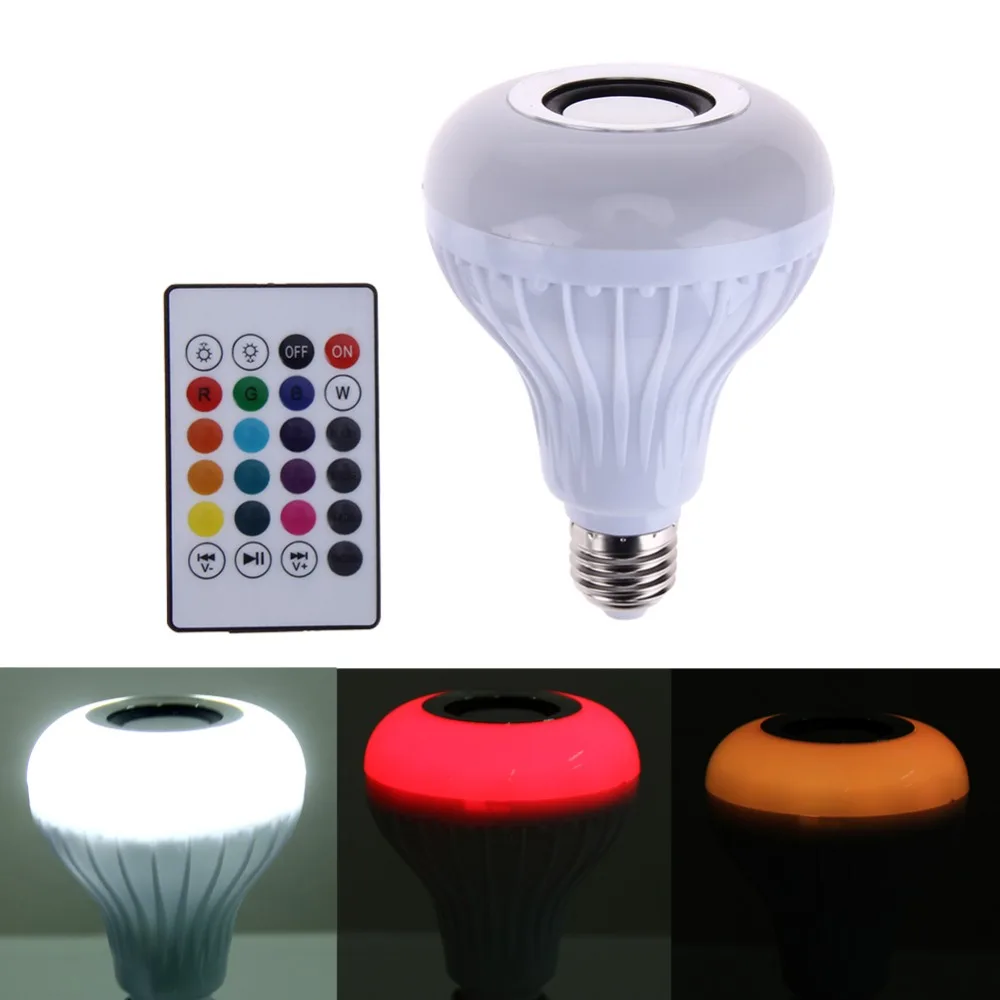 

12W Intelligent Bluetooth Music Ball Light 160 Degree E27 LED White+RGB Light Ball Bulb Colorful Smart Music Stage Speaker Light