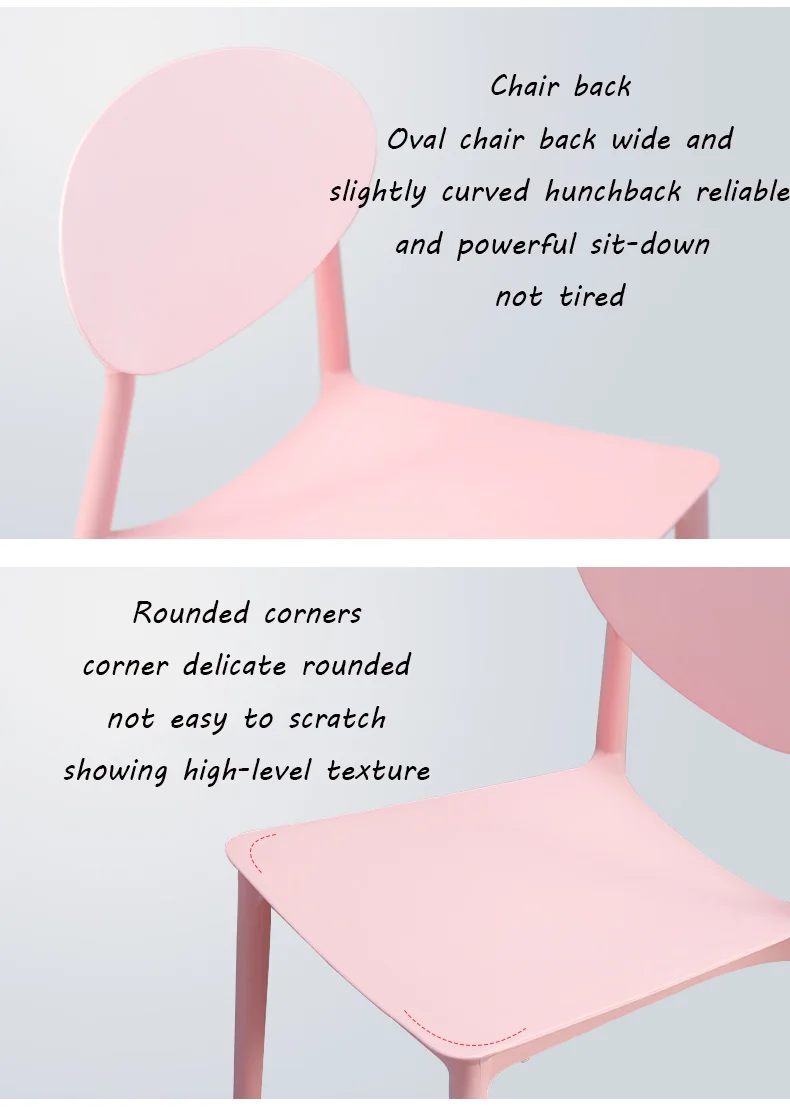 Excellent Modern Home Back Plastic Chair Chinese Craft PP Plastic Restaurant Applicable Dining Chair Leisure Bedroom Study Office Chair 6