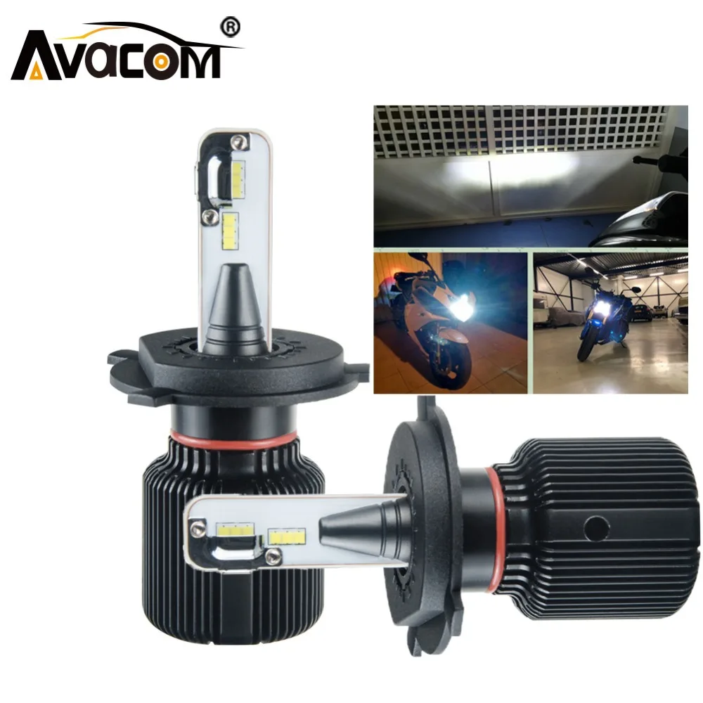Avacom 2 шт. светодиодный HS1 Phare Moto светильник H4 для мотоцикла 6500K 10000Lm CSP 80W 12V высокий