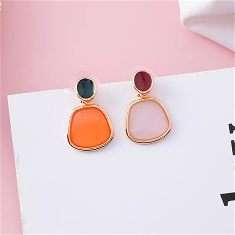 Женские акриловые серьги гвоздики с жемчугом Разноцветные конфетных цветов в