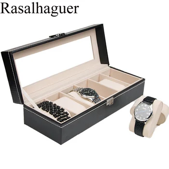 Luxury PU 6 Grids Leather Watch Box Fashion style for convenient travel storage Jewelry Watch Collector Cases Organizer Box top leather watch box fashion pu black brand watch gift box hot sale watch storage boxes for men s luxury watch w025