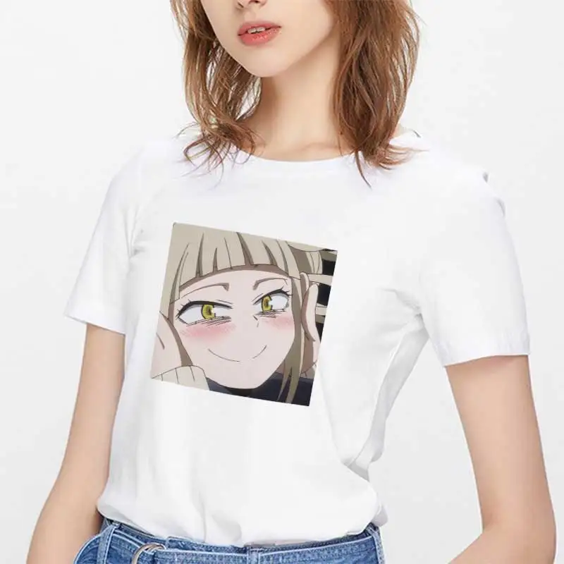 

Summer Fashion Harajuku Large Size Short Sleeve Cartoon Print Letters Tees T-Shirt Himiko Toga Kpop Tops Vogue 2019 T-shirt