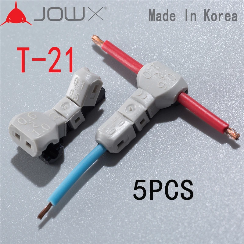 

T-21 5PCS 1Way Scotch Lock Quick Splice Wire Connectors 18AWG 0.75mm2 Tapping Wire 23~20AWG 0.3-0.5mm2 Automotive wiring harness