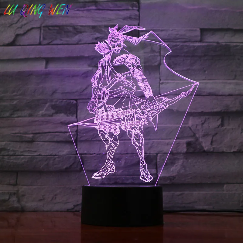 

Game Overwatch Kids Night Light LED Sensor Shimada Hanzo Figure Bedroom Decor Light Birthday Present OW Table Night Lamp Bedside