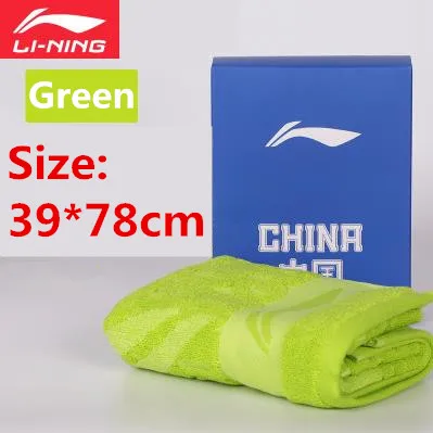 Li-Ning, спортивное полотенце, супер большое, хлопок, для тренажерного зала, банное, банное, для мужчин и женщин, для бадминтона/плавания, впитывает пот, L631OLC - Цвет: Rreen 39 to 48cm
