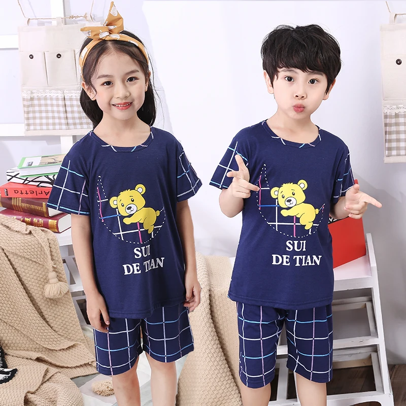 2019 Summer Pajama Sets for Children Soft cotton Pyjamas girls