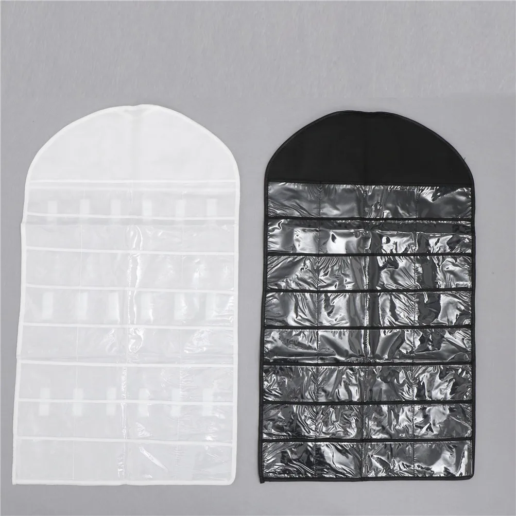 32 Pockets Earring Necklace Jewelry Storage Display Pouch Jewelry Dual Sided Hanging Organizer Display Holder Jewellery