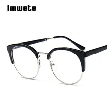 Imwete, женские оправа для очков в стиле кошачьи глаза, металлические пластиковые очки, ретро очки, оптические очки, прозрачные оправы для очков