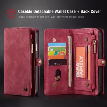 

Business Leather Phone Case For iPhone X Xr Xs Max Case Card Wallet Magnet Removable Back Cover For iPhone 10 8 7 Plus Flip Case