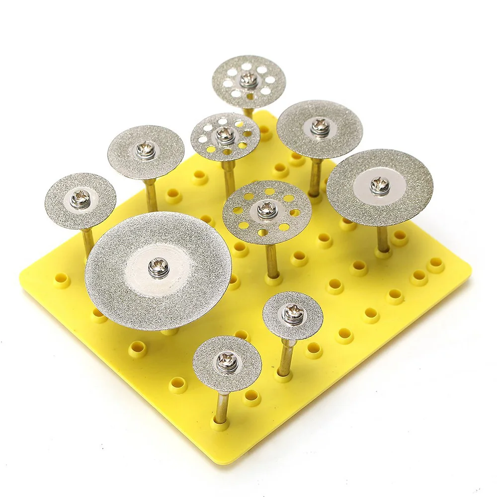10 Pz/Set Mini Circolare Diamante Di Taglio A Disco Per Il Rotary Mini Trapani Cut Off Wheel Lama Di Taglio Rotary Tools Kit Set Strumento Di Potere