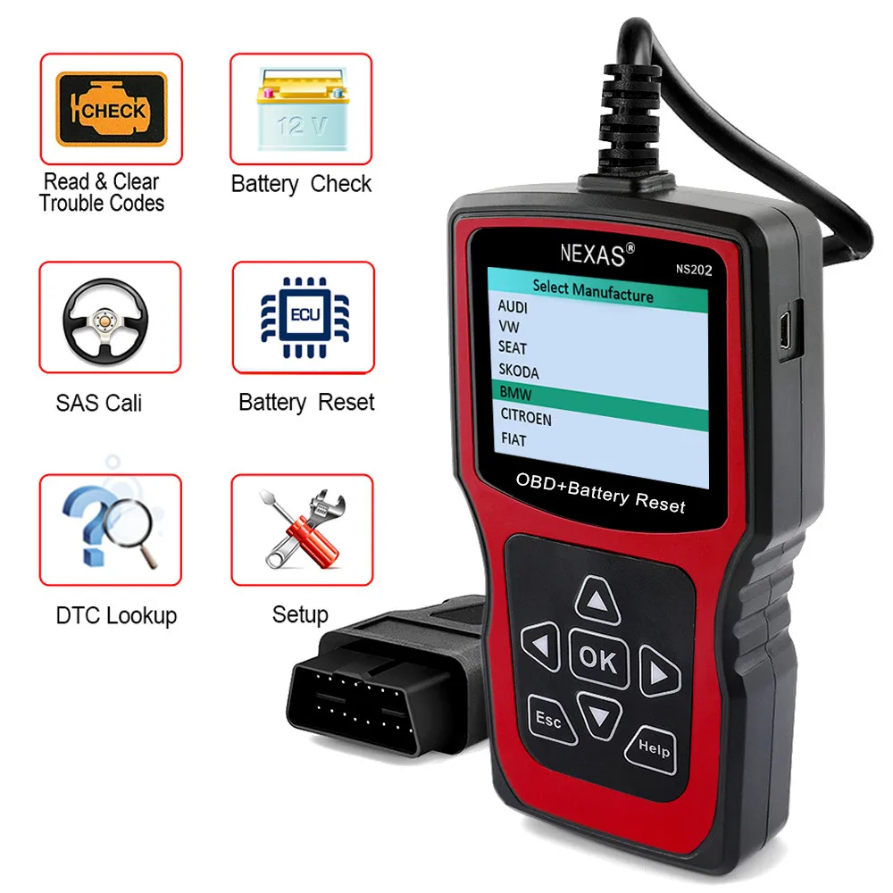 NEXAS NS202 OBD/EOBD Code Reader Diagnostic Scanner Engine Check
