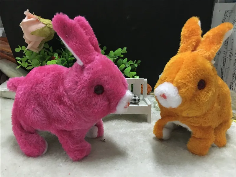 Электронный кролик робот кролик игрушки плюшевые животные игрушки прыжки с светодиодный глаза милые игрушки для детей подарки на день рождения