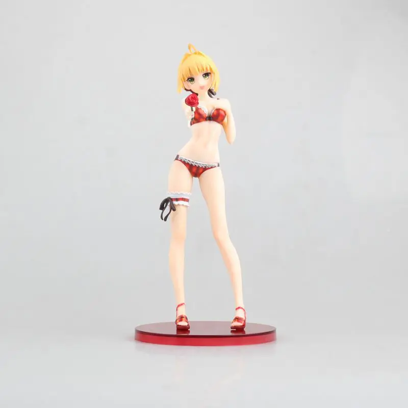

21cm Anime fate stay night figure Saber Rose holiday Swimsuit ver. PVC action figure collection model toy