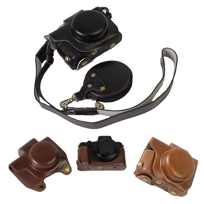 Lusso Cuoio Della Macchina Fotografica Custodia Borsa Per Canon Powershot G1Xiii Mark Iii Canon G1X Iii G1X Mark3 Con Il Sacchetto Di Immagazzinaggio 