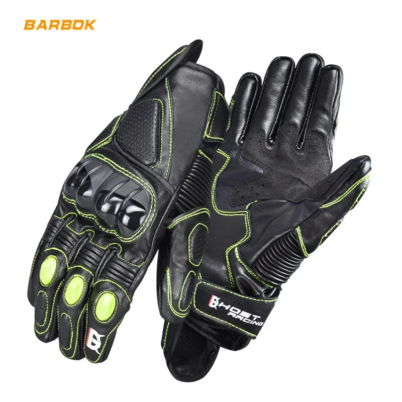 

PU Protective Shell Mens Motorcycle Gloves Genuine Leather Touch Screen UV Protection Wearable Motorbike Motocross Gloves