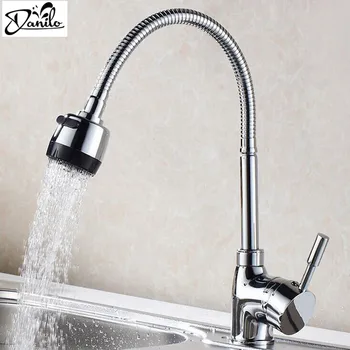 

2015 Solid Brass Kitchen Mixer Cold Hot Tap Single Hole All Around Rotate Swivel Water Tap Kitchen Faucet torneira cozinha