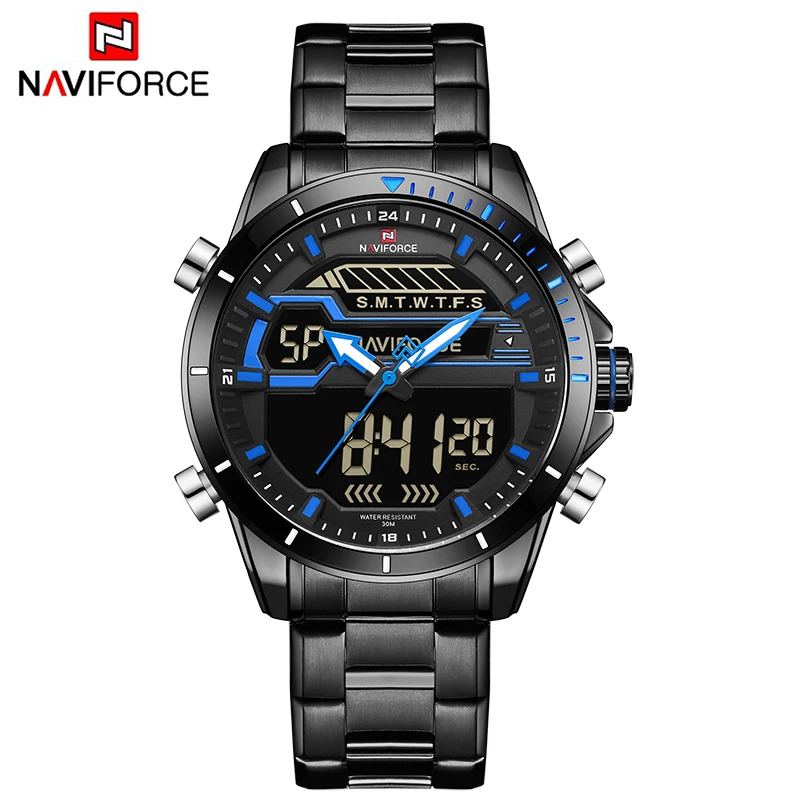 NAVIFORCE мужские часы брендовые модные спортивные водонепроницаемые кварцевые с