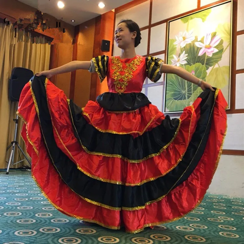 Flamengo Dance Dress Spanish Costumes Flamenco Skirt Spanish Dancer Dress Spodnica