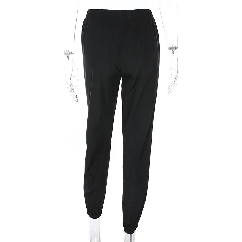 Houzhou streetwear preto jogging sweatpants moda feminina