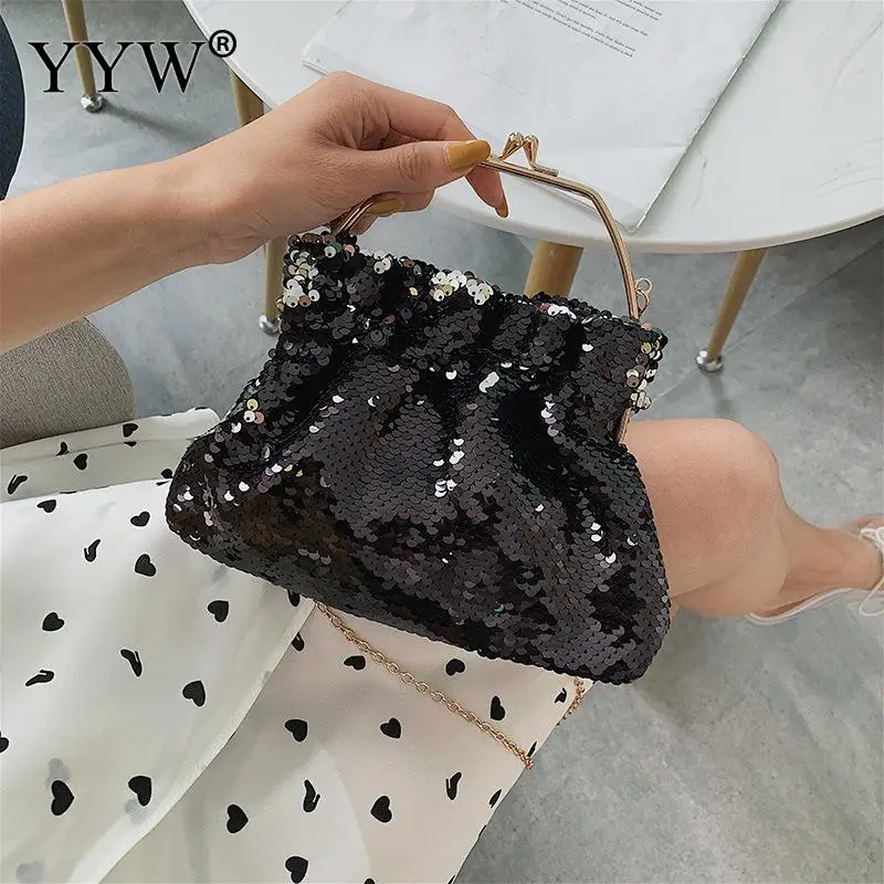 Черная Женская сумка с блестками Pochette Mariage Sac Femme, модный стиль, сумки с верхней ручкой, Серебряный клатч, сумка, кошельки и сумки
