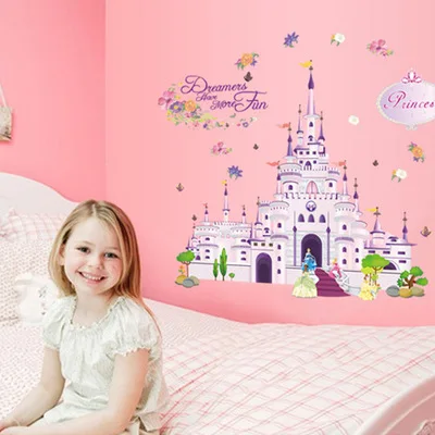 

princess dream castle wall decals bedroom girl room nursery home decor pvc wall stickers diy poster wallpaper