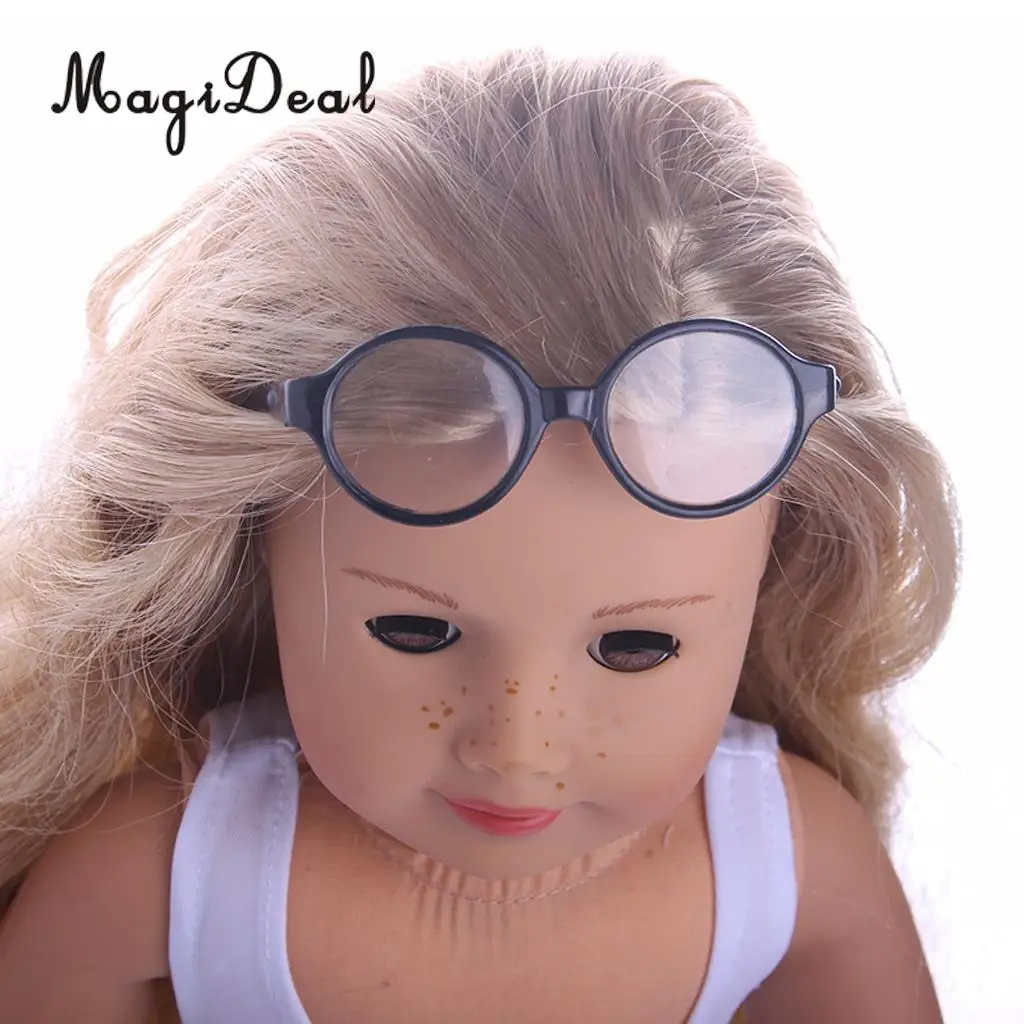 1Pair Cute Doll Glasses Black Eyeglasses Made for 18 inch American Doll My Life Dolls Clothes Accs Children Girls Toy