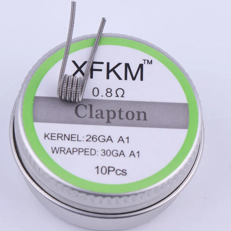 XFKM a1 316 плоский витой провод плавленый Clapton катушки улья предварительно завернутый провод Alien Mix Twist Quad Tiger нагревательный Rda катушка - Цвет: clapton 0.8