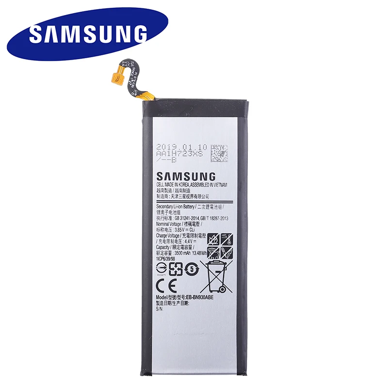 Samsung сменный аккумулятор EB-BN930ABE для samsung Galaxy Note 7 телефон EBBN930ABE аккумуляторные батареи 3500 мАч