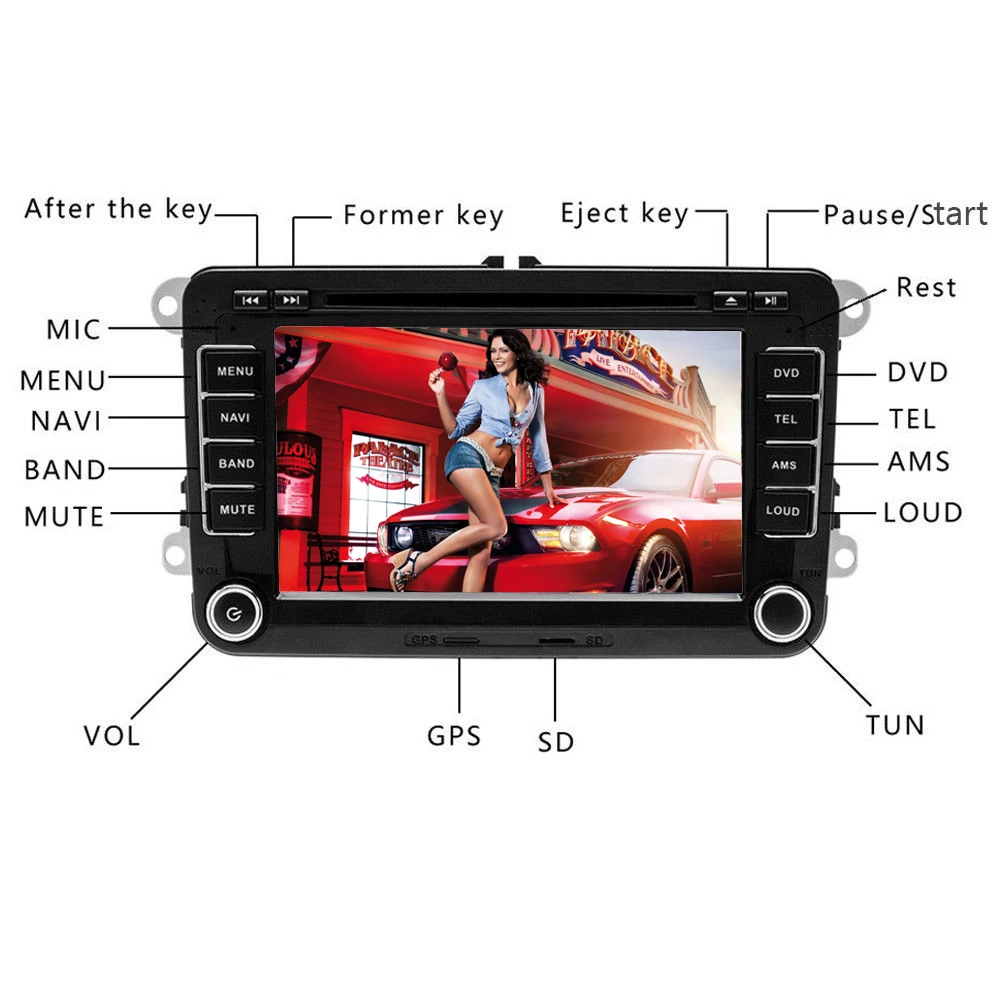 Podofo автомобильный мультимедийный плеер 2 Din GPS автомобильный DVD для VW/Volkswagen/Golf/Polo/Tiguan/Passat/b7/b6/SEAT/lSkoda/радио Поддержка Carmera