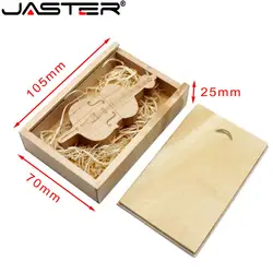 JASTER с логотипом на заказ деревянный гитары скрипки usb + коробка флэш накопитель подарок флешки 4 ГБ 8 16 32 64 (более 10 шт. бесплатный логотип)