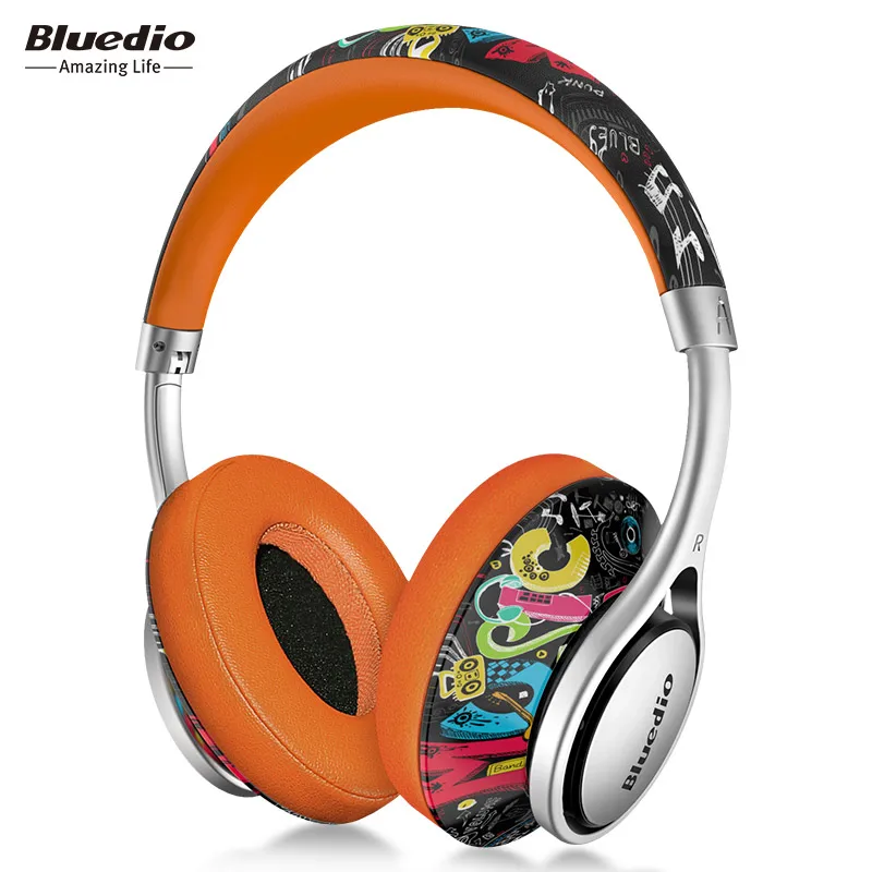 Bluedio A2 Мини Портативная Bluetooth гарнитура модные беспроводные наушники для музыки и телефона с микрофоном наушники - Цвет: graffiti