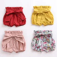 Новые летние детские штаны Одежда для мальчиков и девочек Младенцы Малыши Дети Цветочные Лук шорты От 1 до 5 лет