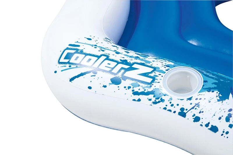 3-Person Round Inflatable Party Island Float Boat With 3-Cup Holders Swimming Pool Floats Water Ride-on Toys Pool Fun Raft