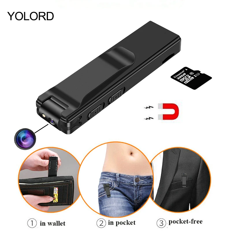  YOLORD Penna Magnetica Mini Macchina Fotografica HD 1080 P Video Audio Voice Recorder PC Micro dell