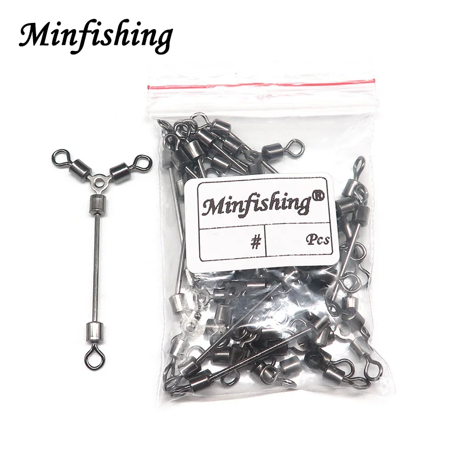 Minfishing 25 шт. длинные 3 способа рыболовные Вертлюги шариковый подшипник Rolling поворотный рыболовные аксессуары Морской рыболовный крючок Разъем