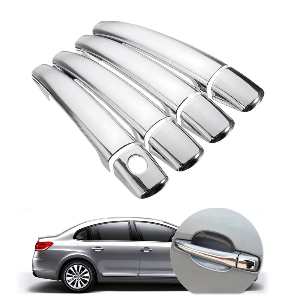 1 Set CHROME DOOR HANDLE COVER TRIM For Peugeot 308 2006 2010 For