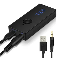 Беспроводной передатчик адаптер Bluetooth стерео аудио передатчик RCA 3,5 мм для ТВ ПК ноутбук гарнитура для планшета TX8