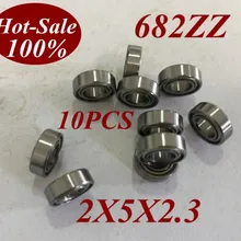 10 шт. низкий уровень шума 682zz 682z 682-zz 2x5x2,3 2*5*2,3 шариковый подшипник с глубоким жёлобом микро миниатюрный небольшой подшипник электродвигателя подшипник