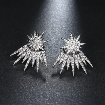 

EMMAYA 2017 New Eco-Friendly Beautiful Silver Color Earrings for Women Micro Paved CZ Earring For Girls and Women