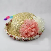 Родительско-Детский Стиль; ; летняя детская одежда с цветочным принтом и кружевами соломенная шляпа для маленьких девочек пляжные шляпы, шляпа от солнца 10 шт./партия
