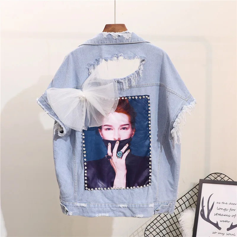 

2019 Special Offer Limited Casual Vest Colete Feminino Dames Vest Hand-studded Personalized Hole Sleeveless Loose Women