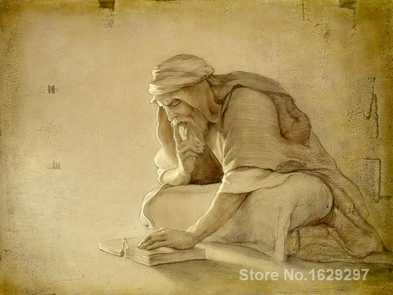 

Modern landscape painting Lehi Studying Plates Joseph Brickey High quality Hand painted