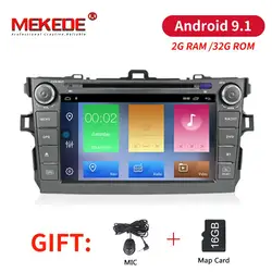 MEKEDE 2 + 32G Android 9,1 автомобильный DVD мультимедийный плеер аудио радио для Toyota corolla 2007-2011 автомобильное радио gps Навигация BT wifi