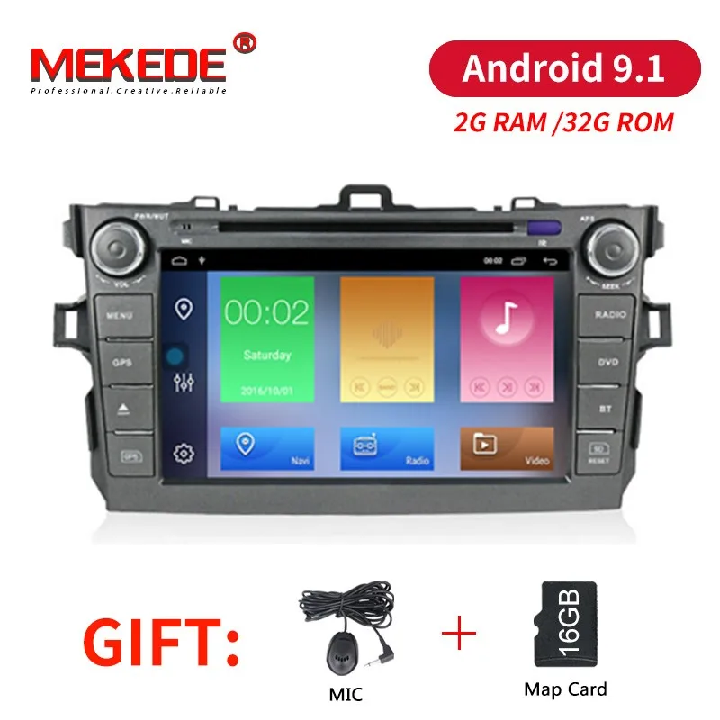 

MEKEDE 2+32G Android 9.1 Car DVD multimedia Player audio radio for Toyota corolla 2007-2011 Car Radio GPS Navigation BT WIFI